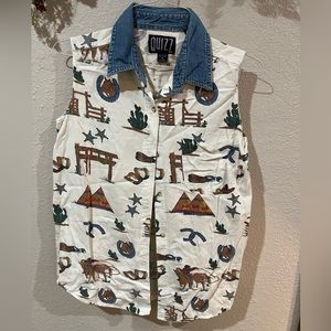 Western button down vest